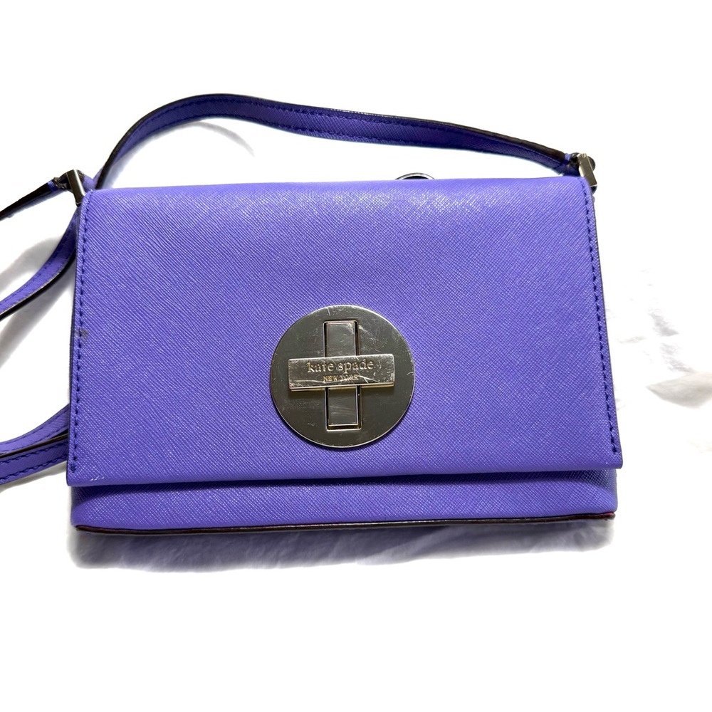 Kate Spade Newbury Lane Sally Crossbody Clutch Handbag Aster Purple